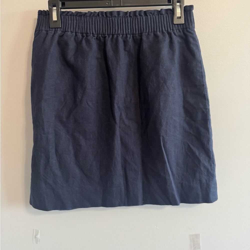 J. Crew linen blend Navy Blue Chino Women's Skirt size 6